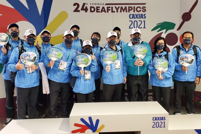 中华代表团整装蓄势待发，前进2022年南卡西亚斯第24届达福林匹克运动会。（体育署提供）