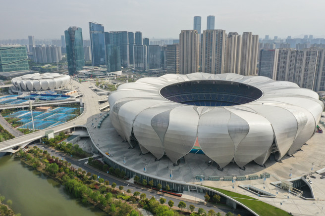 2022杭州亚运主场馆杭州奥体中心体育场。（图／新华社） 